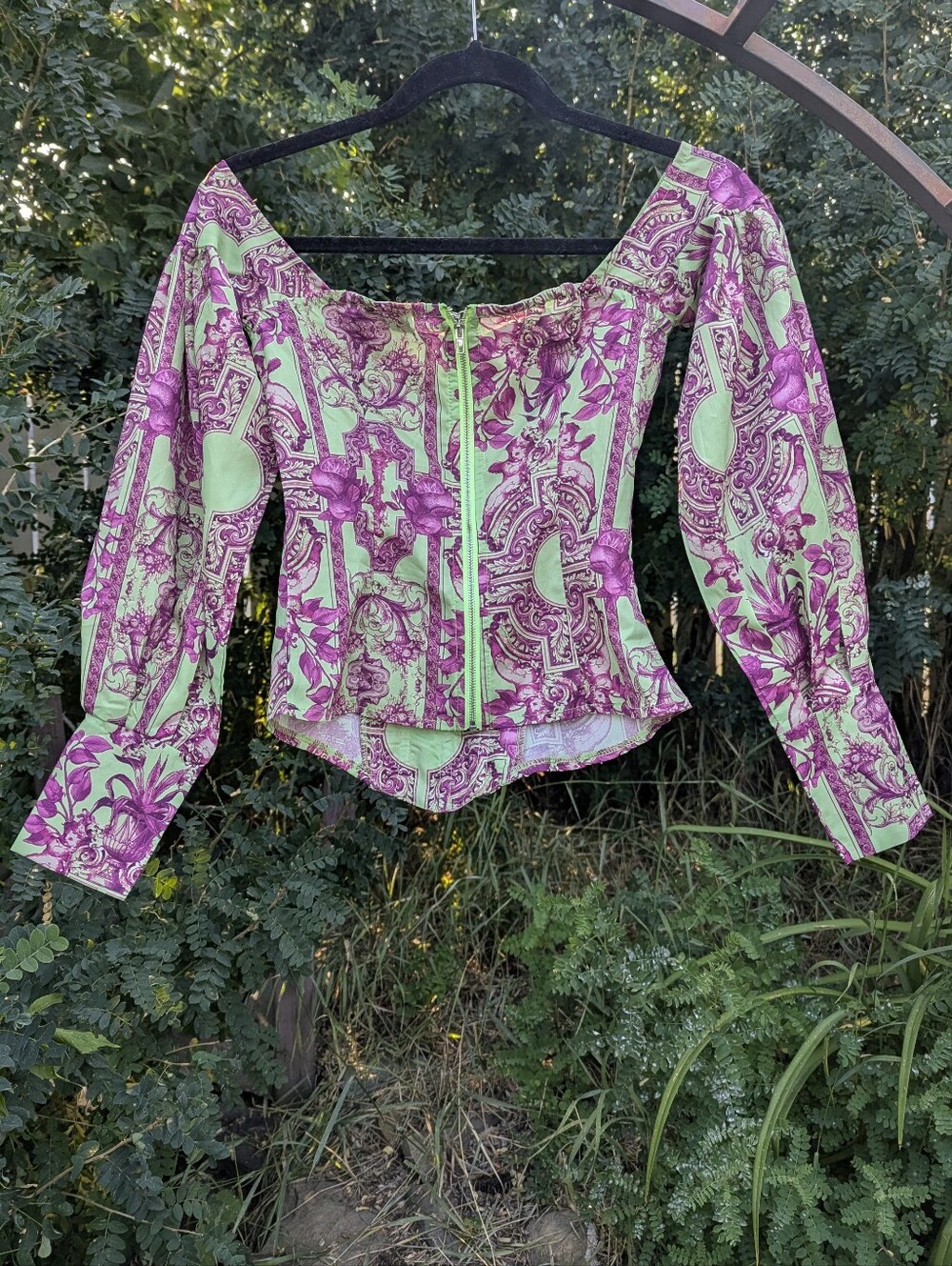 Ren Faire Corset Top Fairy Core Modern Boho Toile Regency Boho Forest Fairy - Picture 9 of 15